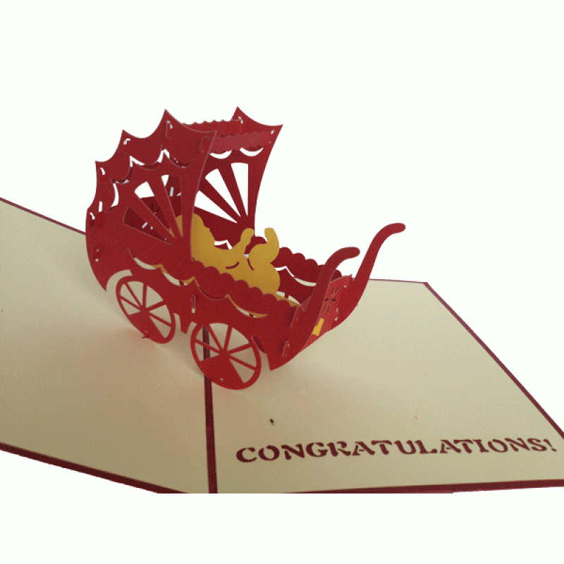 Pop-up babywagen kaart